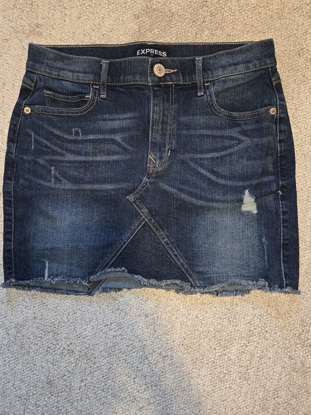 Express Dark Blue Denim Mini Skirt